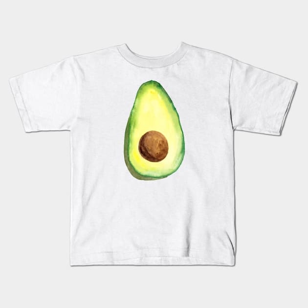 Watercolor Avocado Texture Kids T-Shirt by Harpleydesign